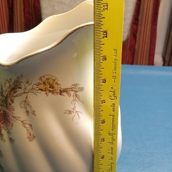 Vintage Lucerne Royal Dalton Burslem England Floral White Pitcher Cottagecore - Picture 10 of 11